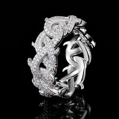 Crown of Thorns Ring in White Gold