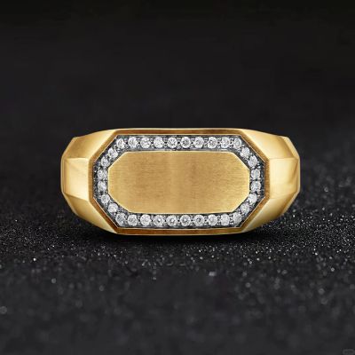 1.5 CTW White Diamond Men's Polygonal Band Ring