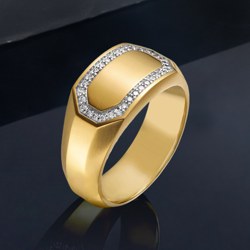 1.5 CTW White Diamond Men's Polygonal Band Ring