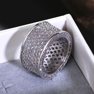 Iced Concave Band Ring