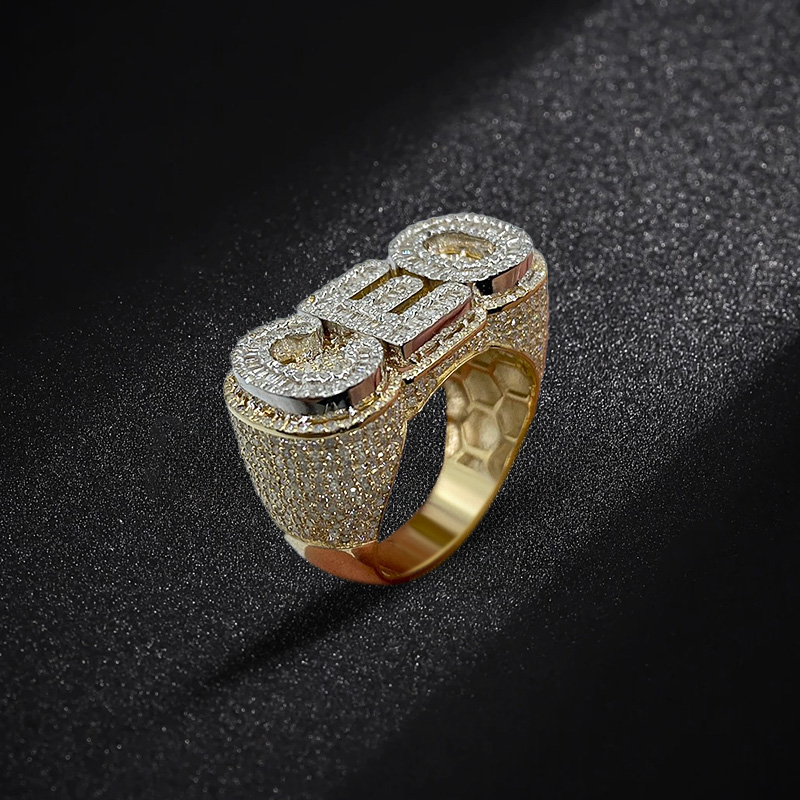 Iced Custom Double Layer Baguette Cut Ring