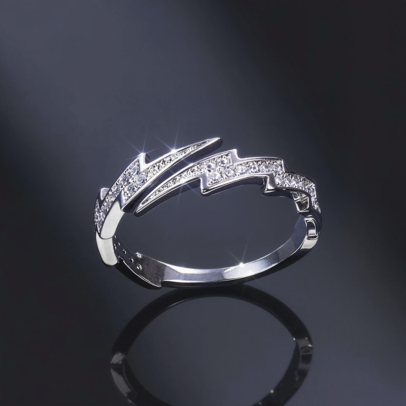 Moissanite Lightning Open Ring