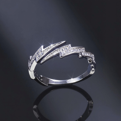 Moissanite Lightning Open Ring