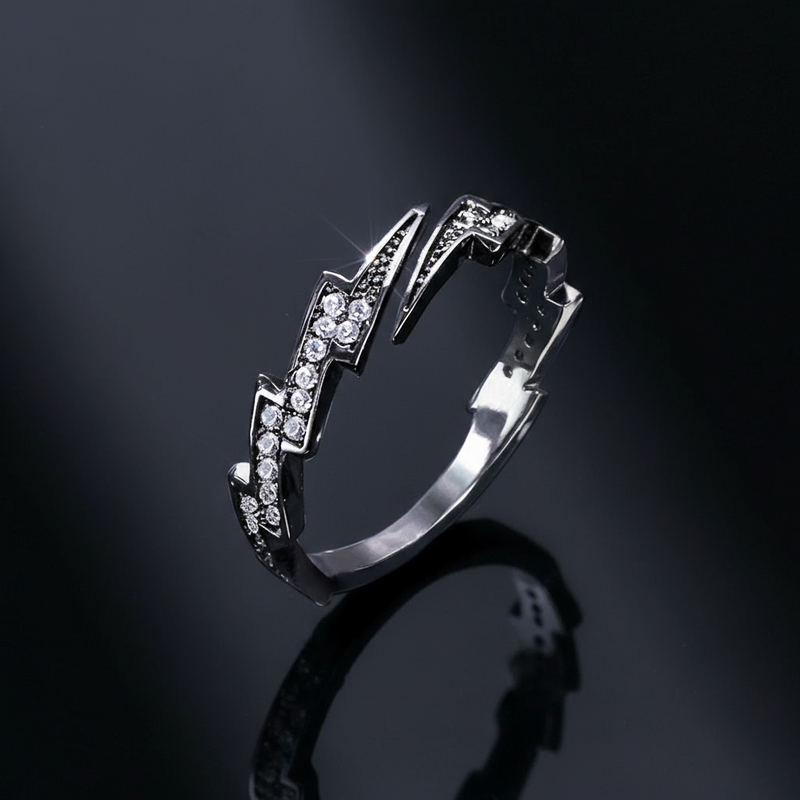 Moissanite Lightning Open Ring
