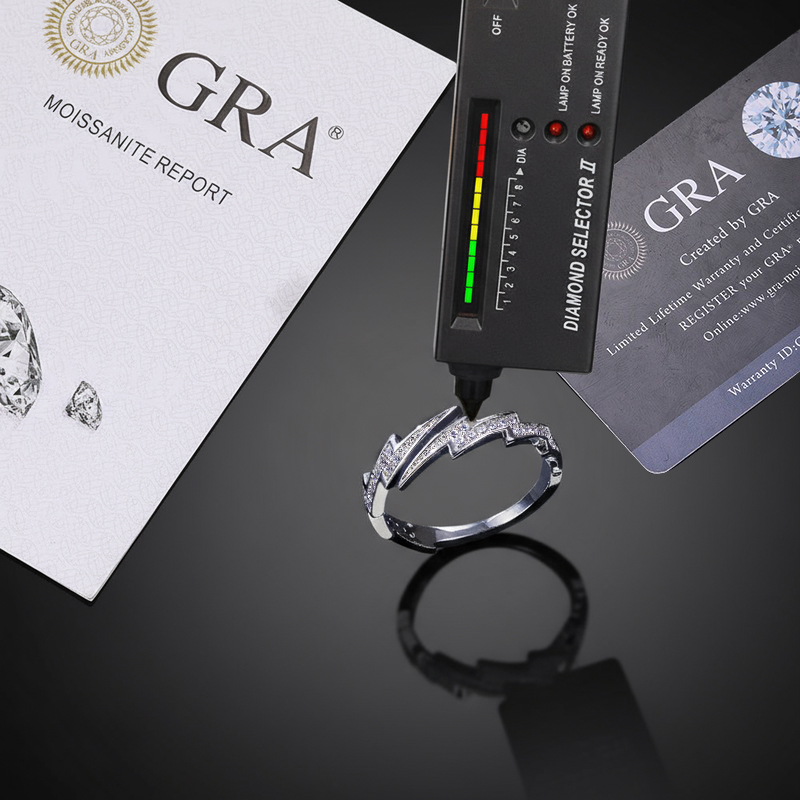 Moissanite Lightning Open Ring