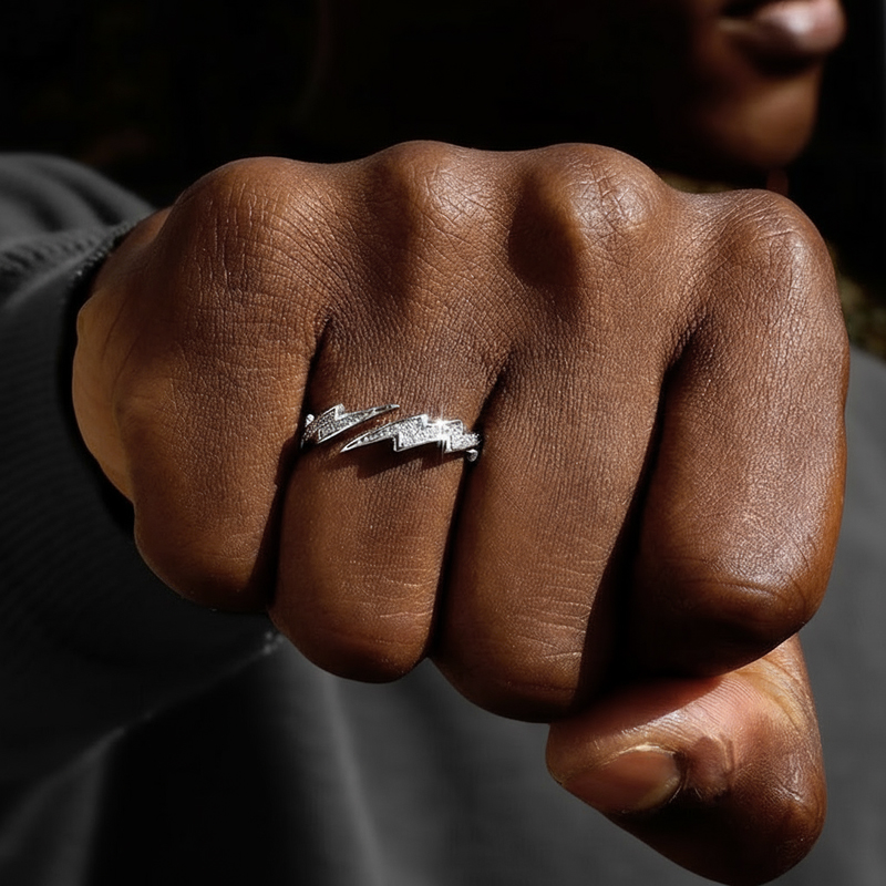 Moissanite Lightning Open Ring