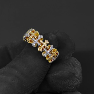 Two Color Cross Band Ring