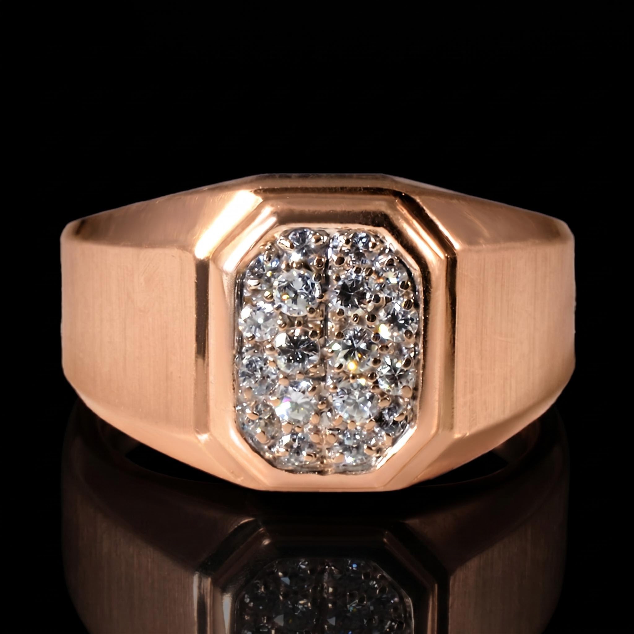 0.42 CTW White Diamond Cluster Signet Ring 0.42 CTW White Diamond Cluster Signet Ring