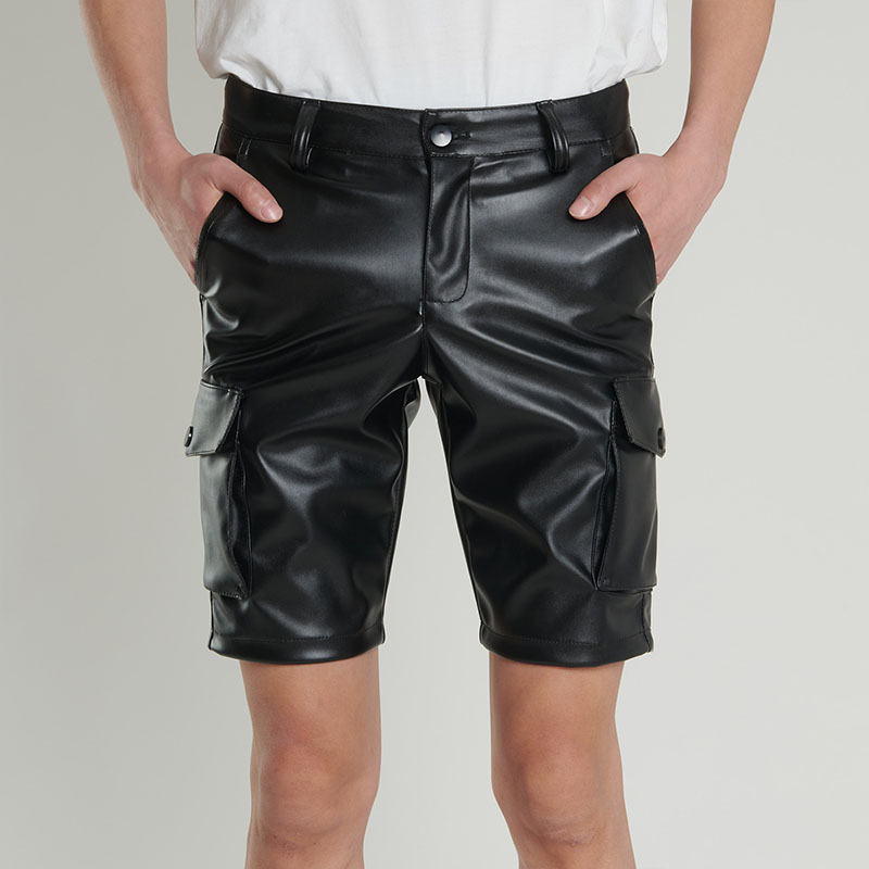 Rock and Roll Fashion Stretch Leather Shorts