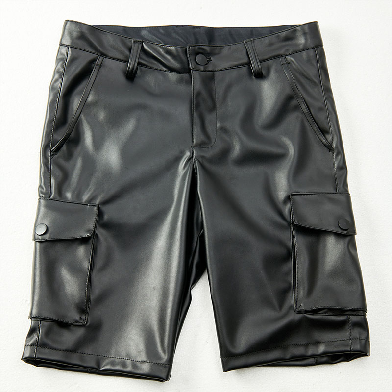 Rock and Roll Fashion Stretch Leather Shorts