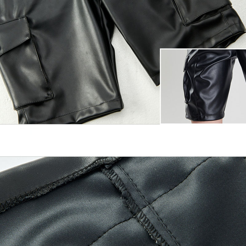 Rock and Roll Fashion Stretch Leather Shorts