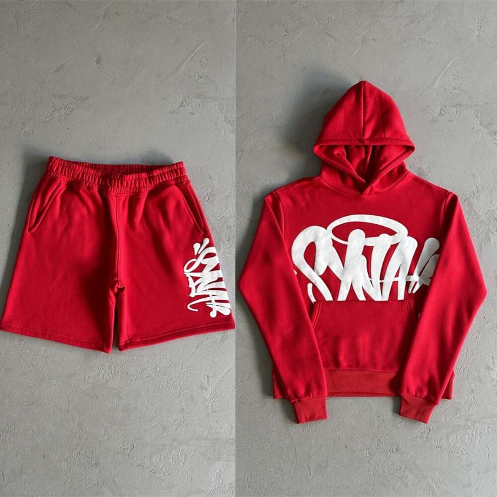 Hip Hop Retro Letter Print Hoodie Set