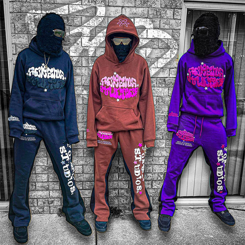 Hip Hop Retro Gothic Sport Hoodie Set