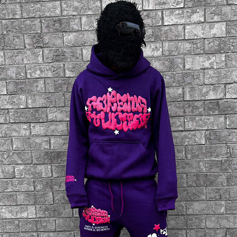 Hip Hop Retro Gothic Sport Hoodie Set