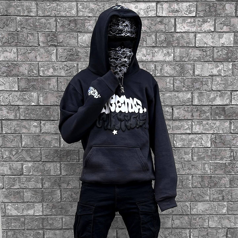 Hip Hop Retro Gothic Sport Hoodie Set