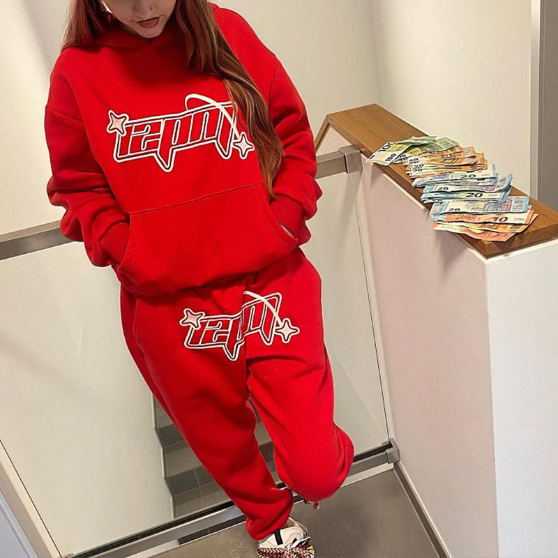 Hip Hop Letter Hoodie Set