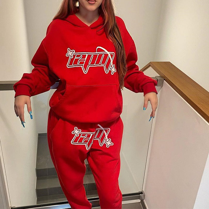 Hip Hop Letter Hoodie Set