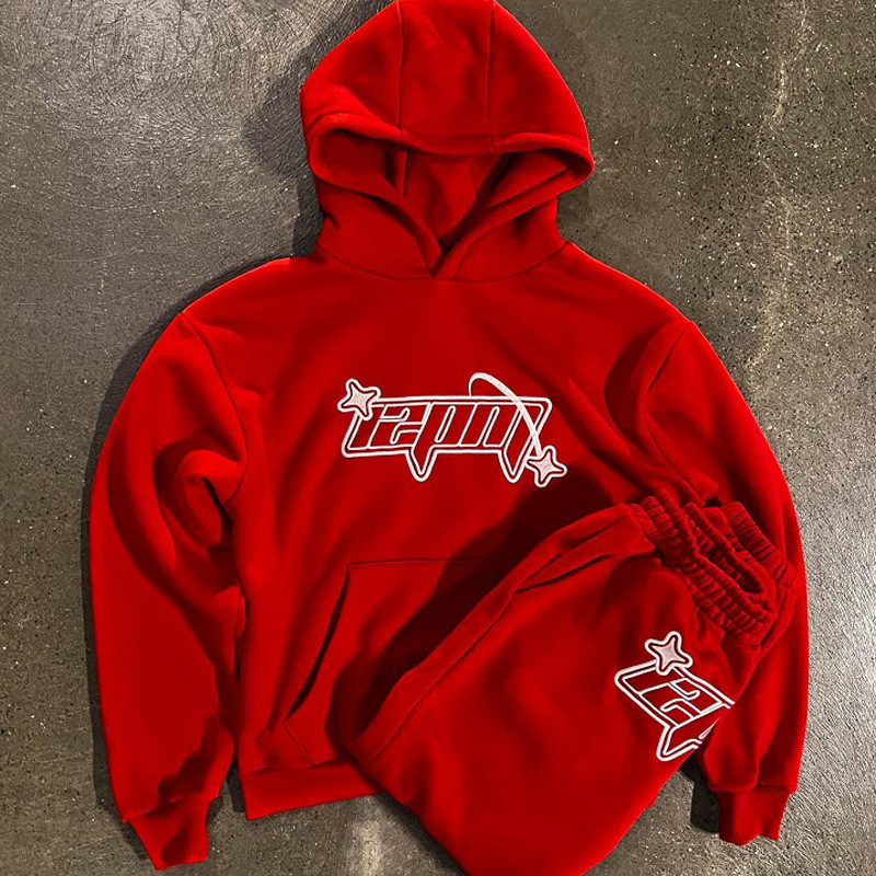 Hip Hop Letter Hoodie Set