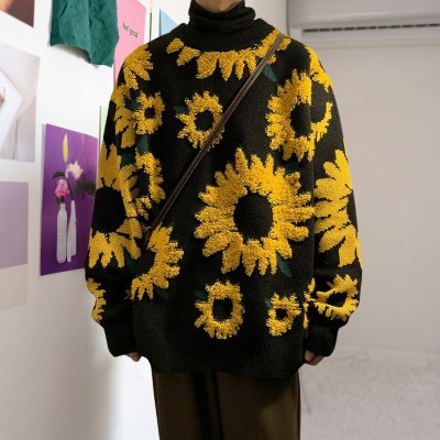 Vintage Sunflower Knit Sweater