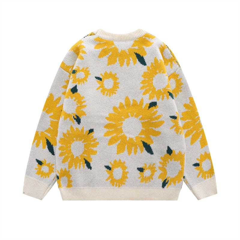 Vintage Sunflower Knit Sweater