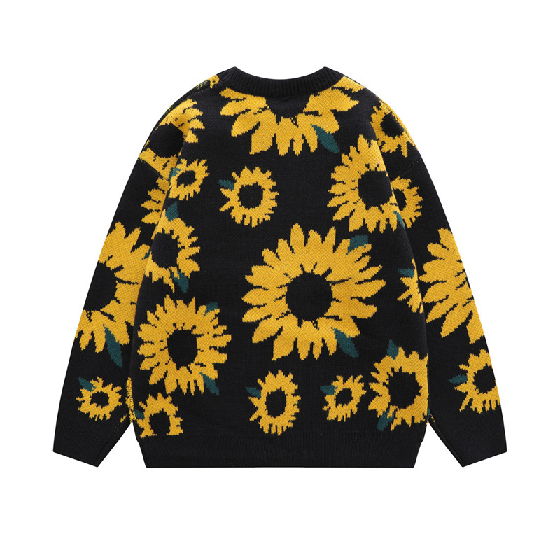 Vintage Sunflower Knit Sweater