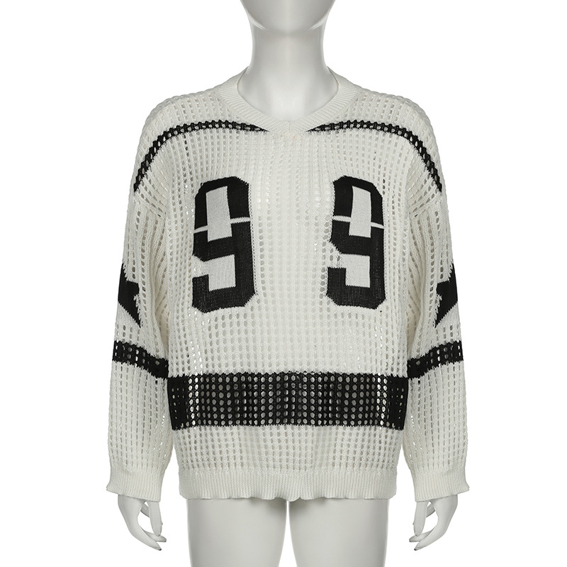 N'99 Cutout Slouchy Digital Sweater