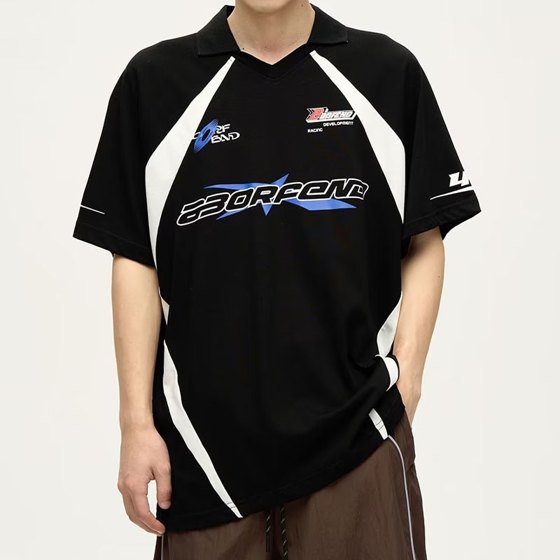 Hip Hop Spliced Racing Suit T-Shirt