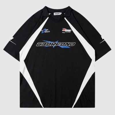 Hip Hop Spliced Racing Suit T-Shirt