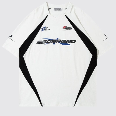 Hip Hop Spliced Racing Suit T-Shirt