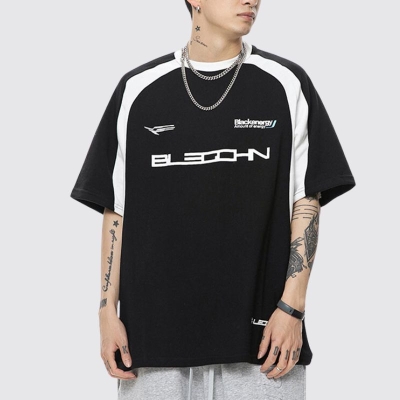 Hip Hop Spliced Racing Suit T-Shirt