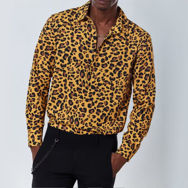 Men's Leopard Long Sleeve Shirt