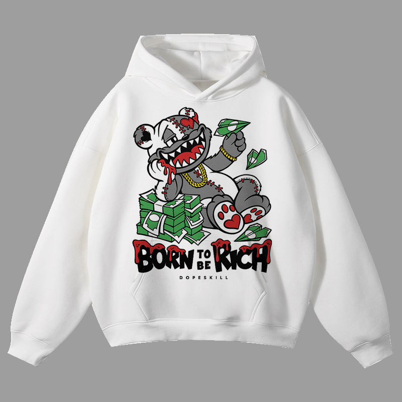 Born To Be Rich Print Hoodie