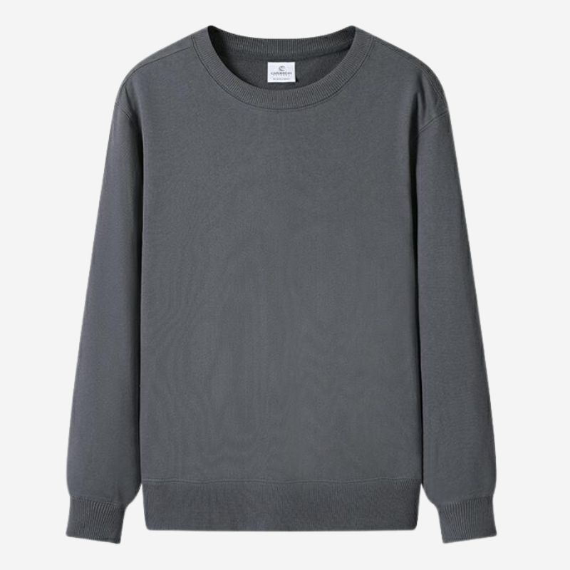 Unisex Solid Color Round Neck Sweatshirt