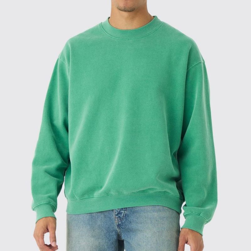 Unisex Solid Color Round Neck Sweatshirt