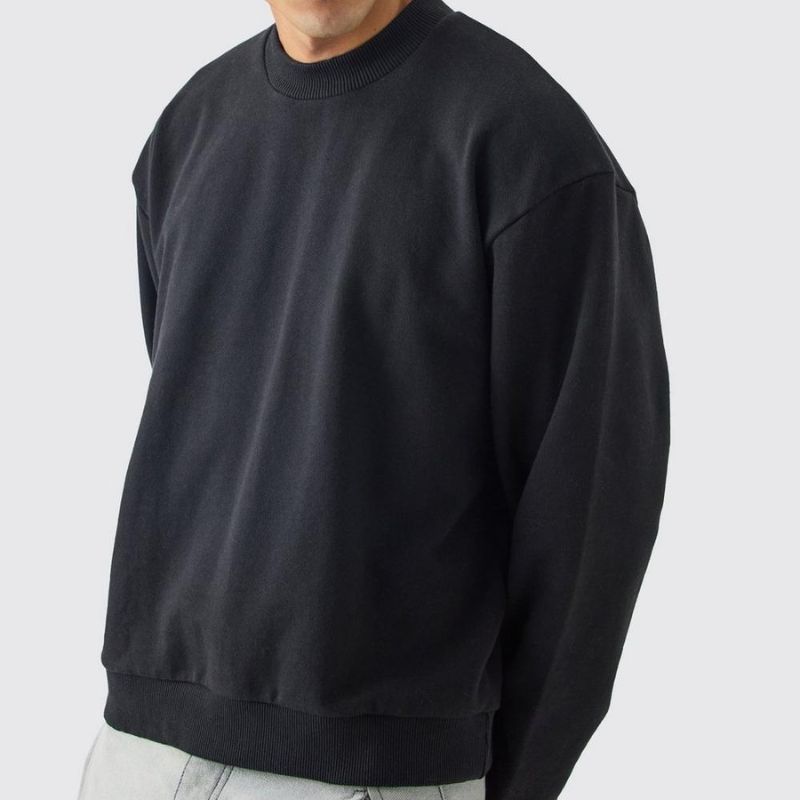 Unisex Solid Color Round Neck Sweatshirt