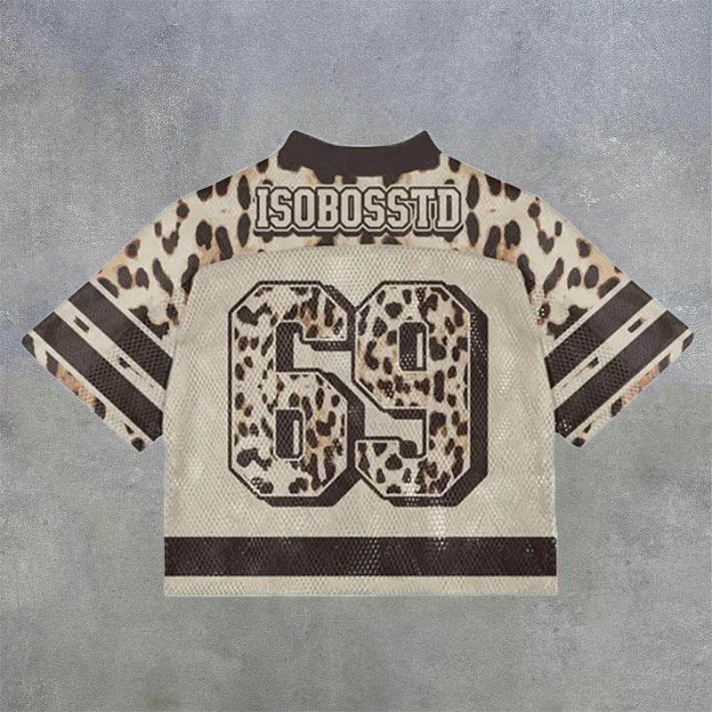 No.69 Digital print V-neck jersey