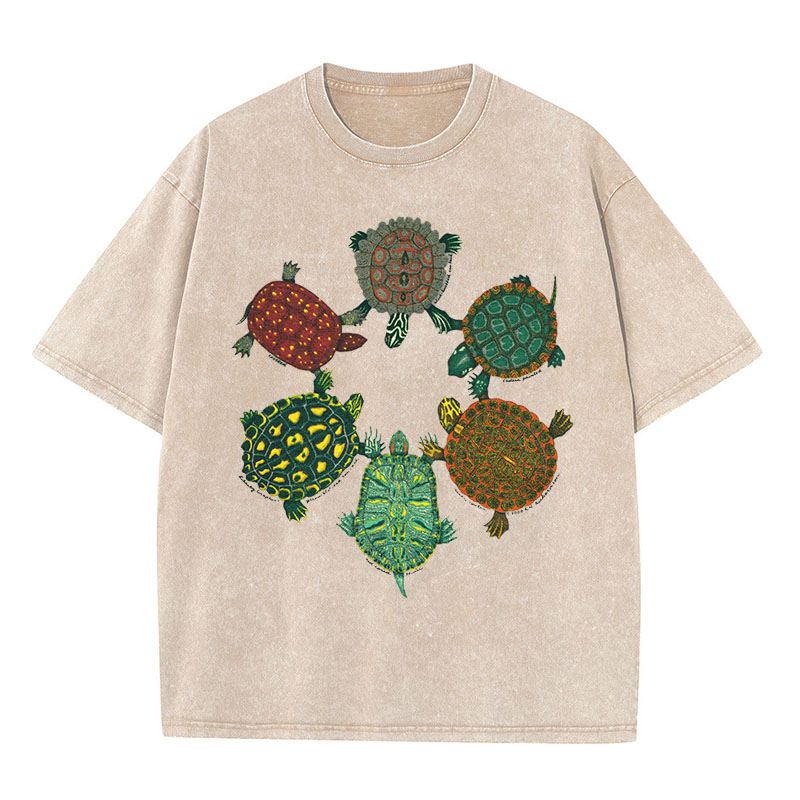 Turtle Circle Washed Cotton T-Shirt