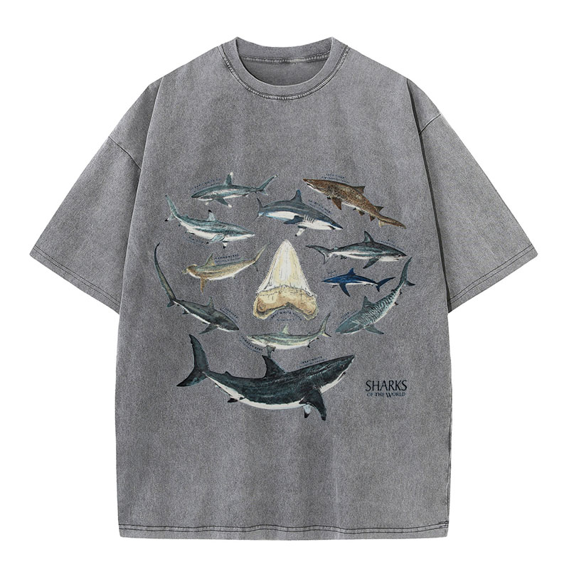 Ocean Shark Washed Cotton T-Shirt