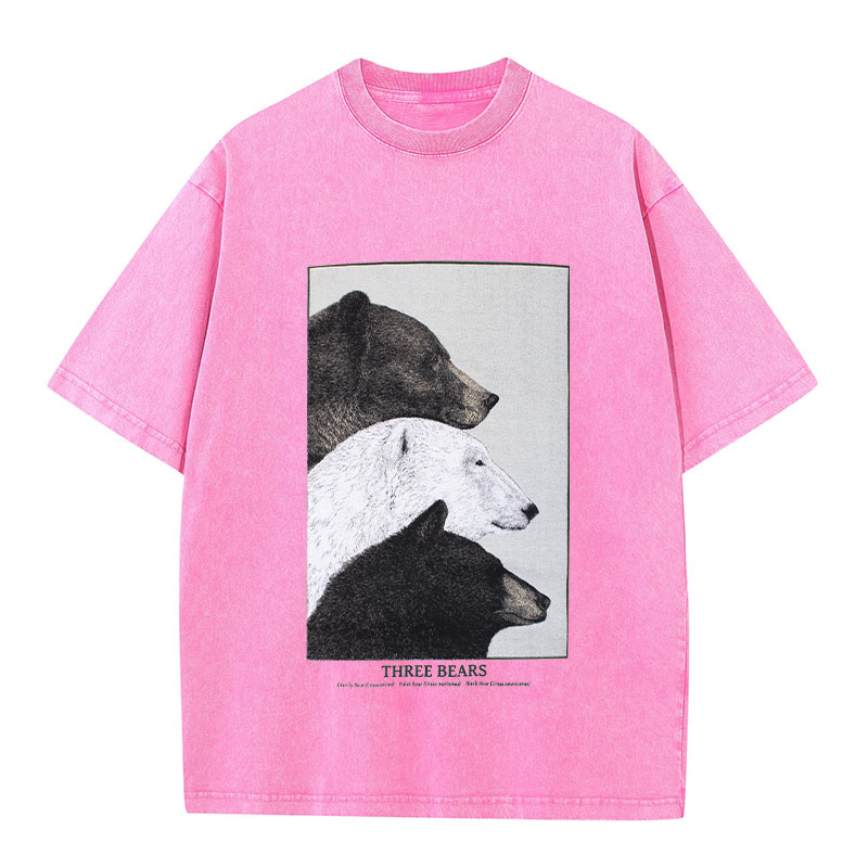 Three Bears Washed Cotton T-Shirt