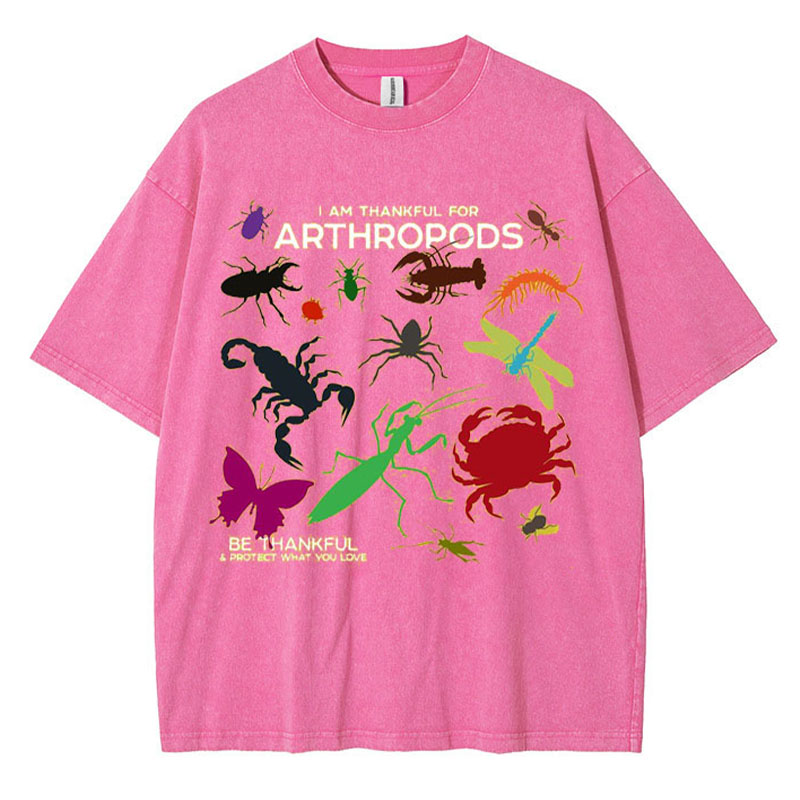 I Am Thankful For Arthropods Washed Cotton T Shirt