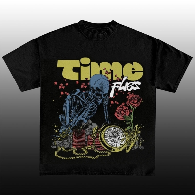 Hip Hop Time Broken Cotton T-Shirt