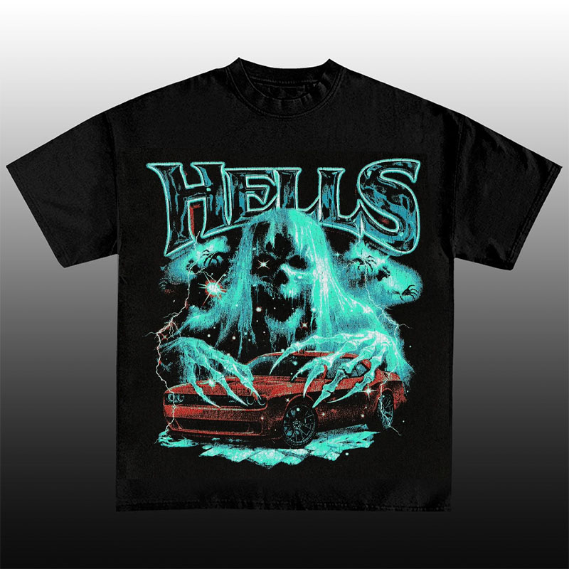 Hip Hop Hell Skull Cotton T-Shirt