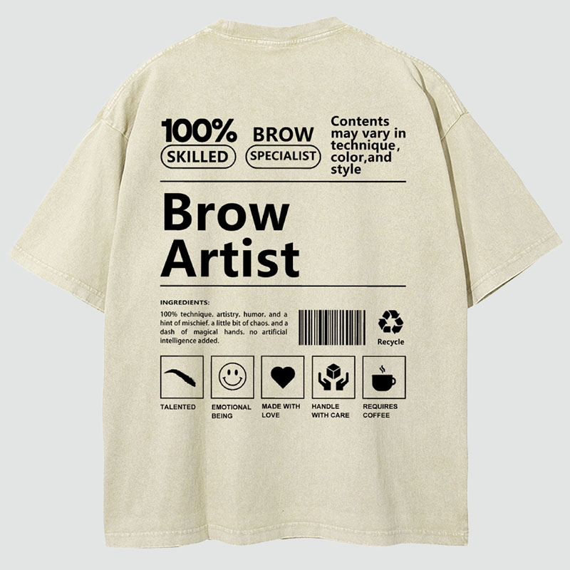 Brow Artist Vintage Snowflake Washed T-Shirt