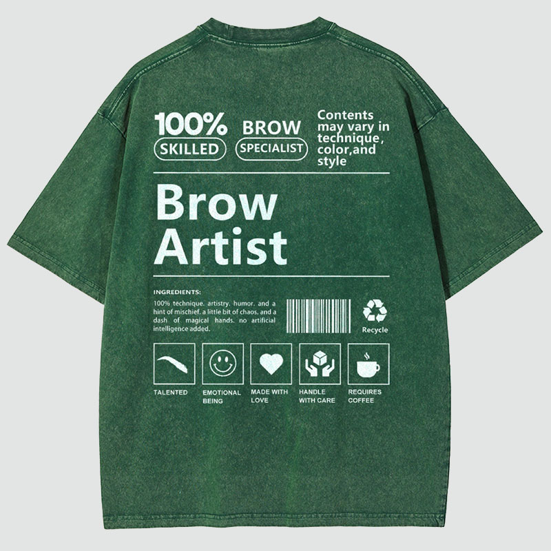 Brow Artist Vintage Snowflake Washed T-Shirt