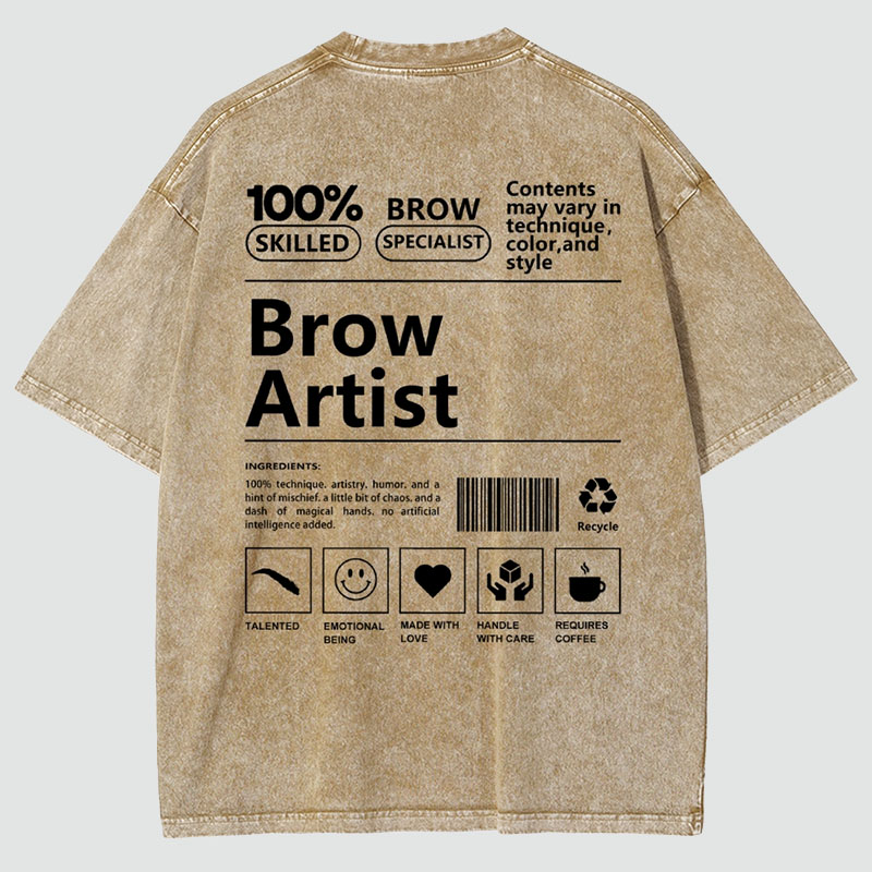 Brow Artist Vintage Snowflake Washed T-Shirt