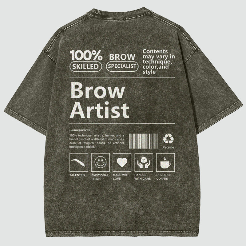 Brow Artist Vintage Snowflake Washed T-Shirt