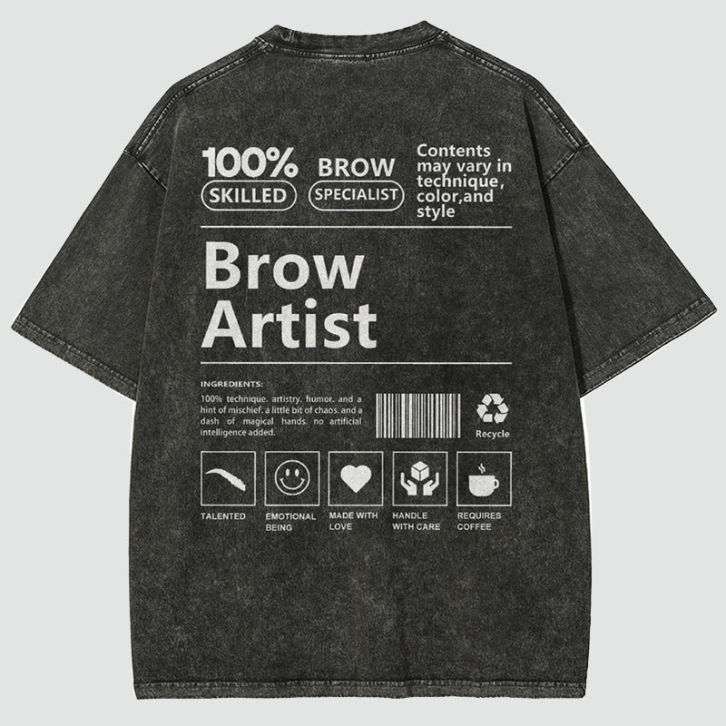 Brow Artist Vintage Snowflake Washed T-Shirt