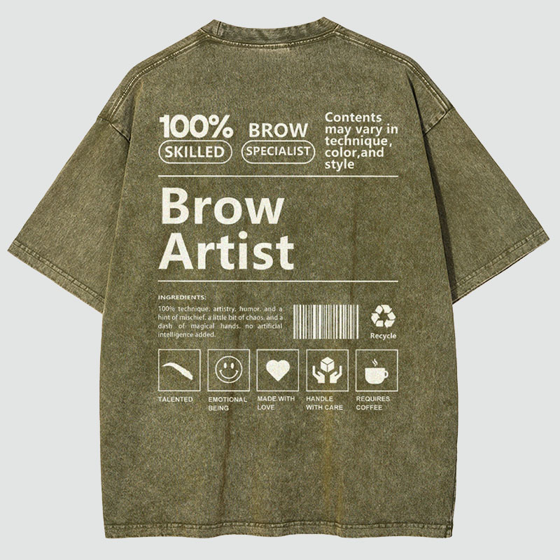 Brow Artist Vintage Snowflake Washed T-Shirt