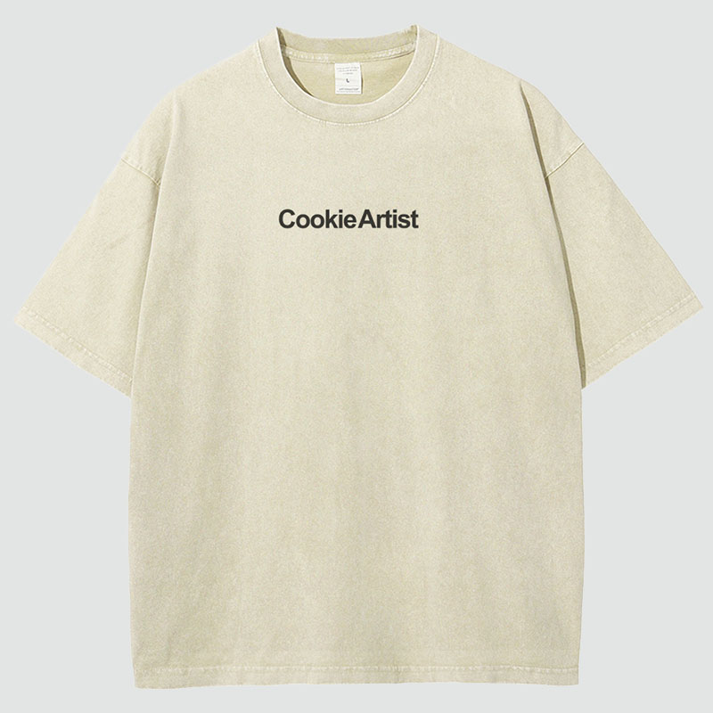 Cookie Artist Addcustom QR Code Unisex Fit Washed T Shirt