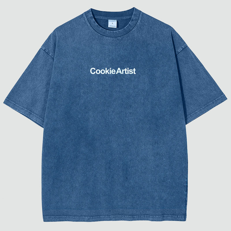 Cookie Artist Addcustom QR Code Unisex Fit Washed T Shirt